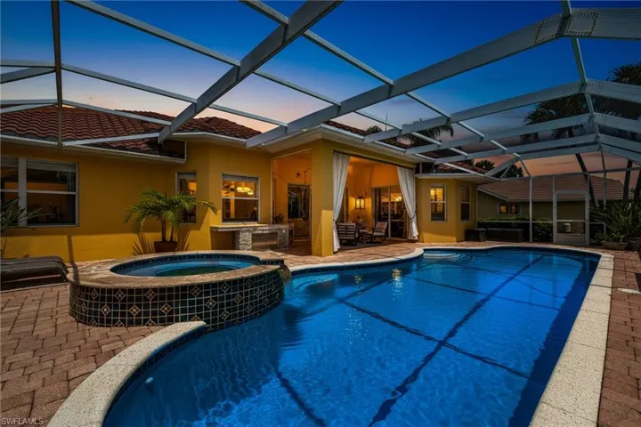 Night time pool/spa