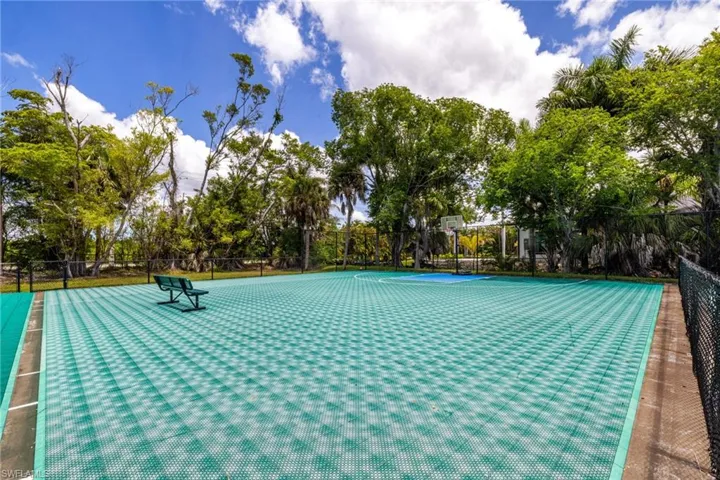 Community recreation area with basketball