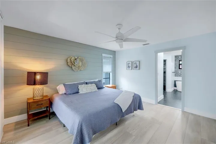 Primary suite is located just off the living room.