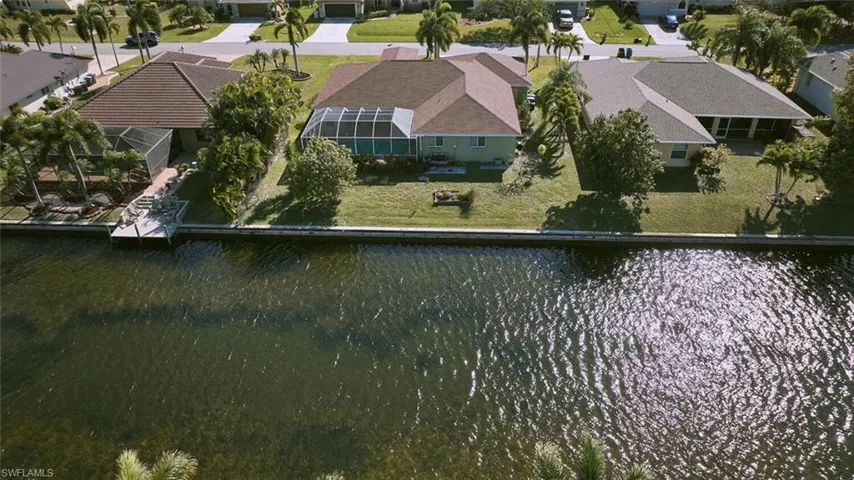Aerial view of home on the Challenger Canal.