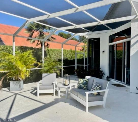 Private lanai area with multiple locations for furniture groupings.