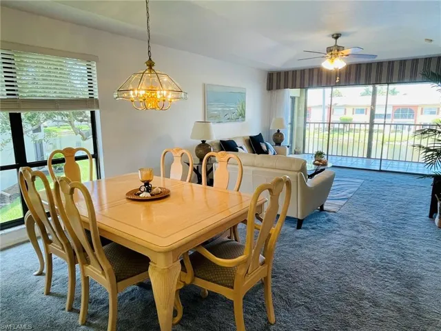 Dining room with lots of natural light from side window