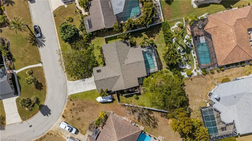 Aerial perspective of suburban area