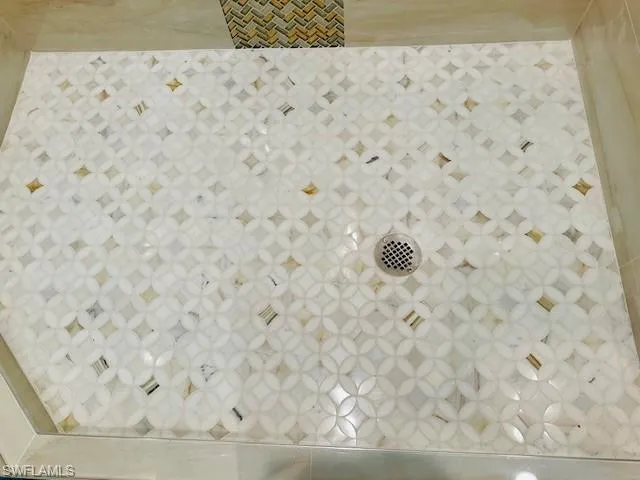 Bathroom view of tiled shower