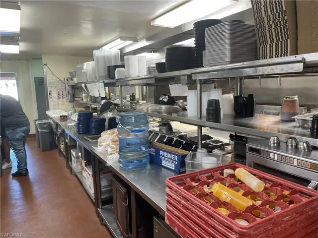 Kitchen with stainless steel counters