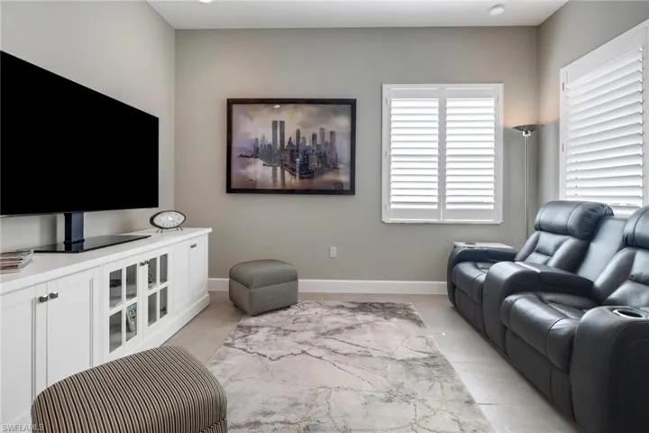 View of tiled living room