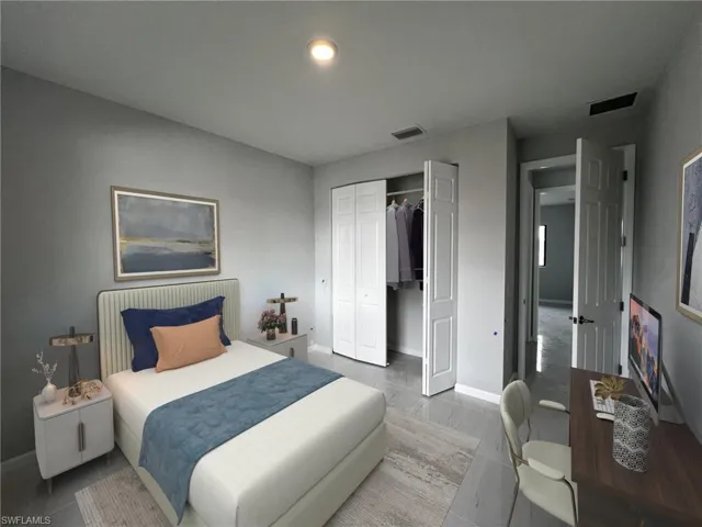 Bedroom featuring a closet