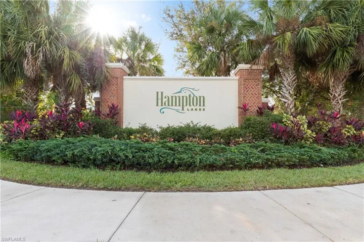 Beautifully Landscaped Entrance to Hampton Lakes, a Gated Community