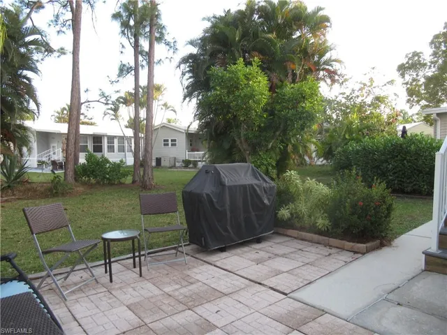 View of patio with area for grilling