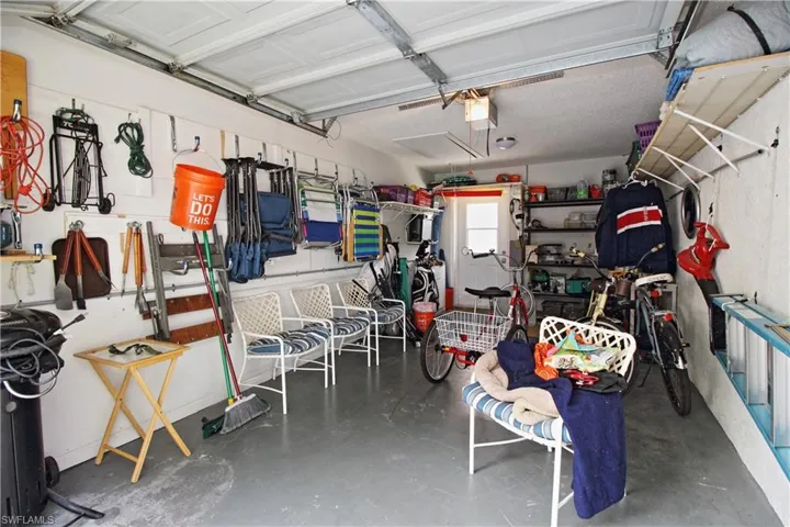 Garage with pull-down stairs to attic