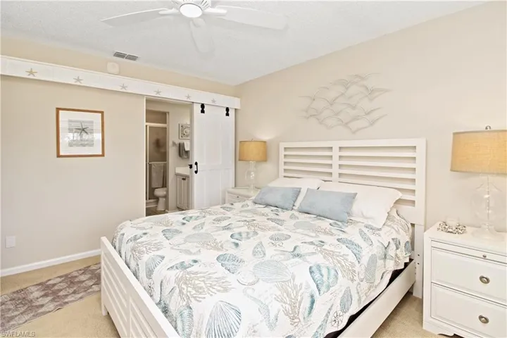 Master bedroom with pocket door
