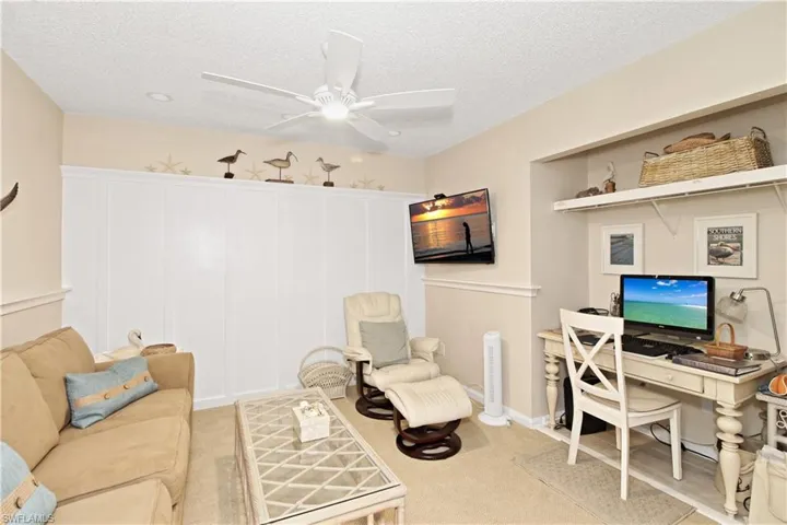 Inviting den can be also used as office.
