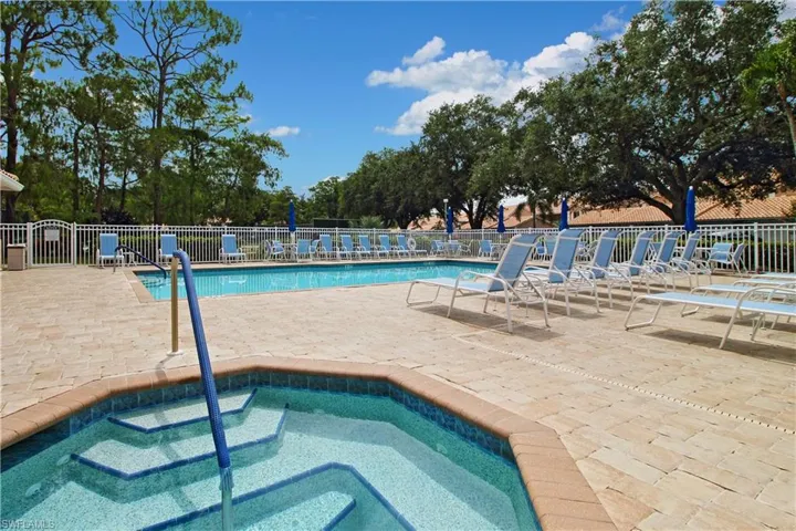 Sunny pool and spa for relaxing