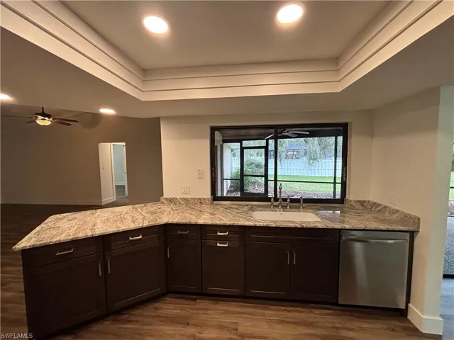 kitchen with nice slider window to lanai