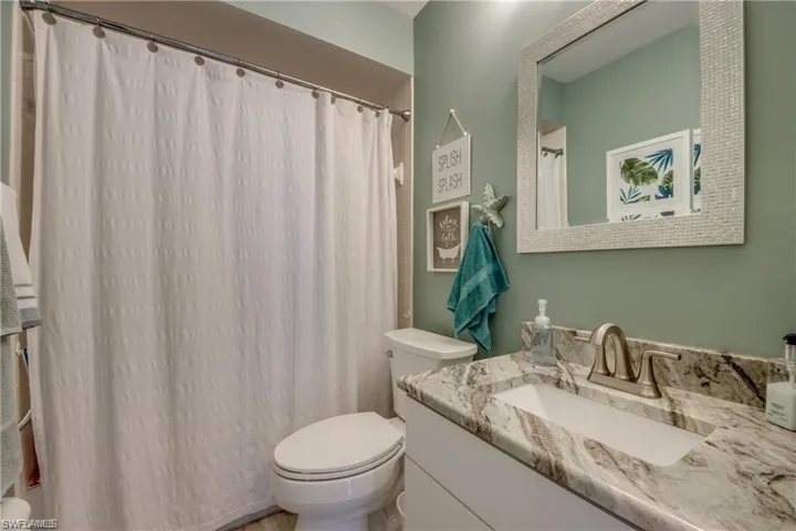 2nd Bathroom features a shower & tub combo