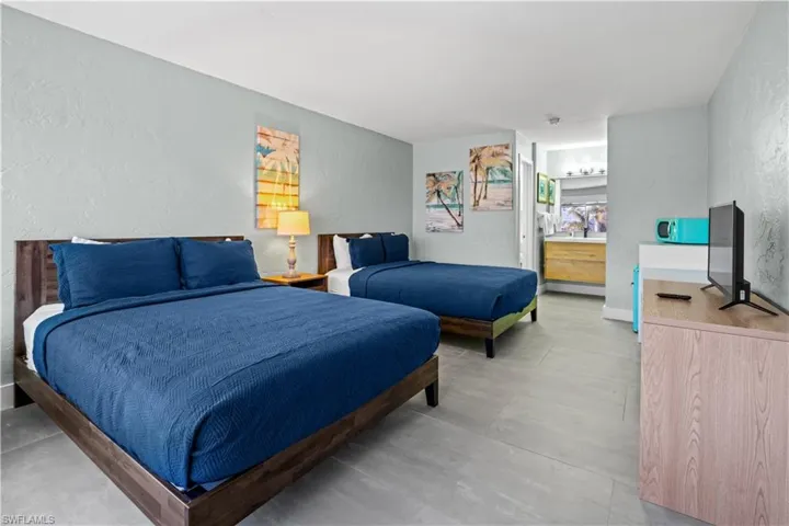 One of twelve hotel rooms