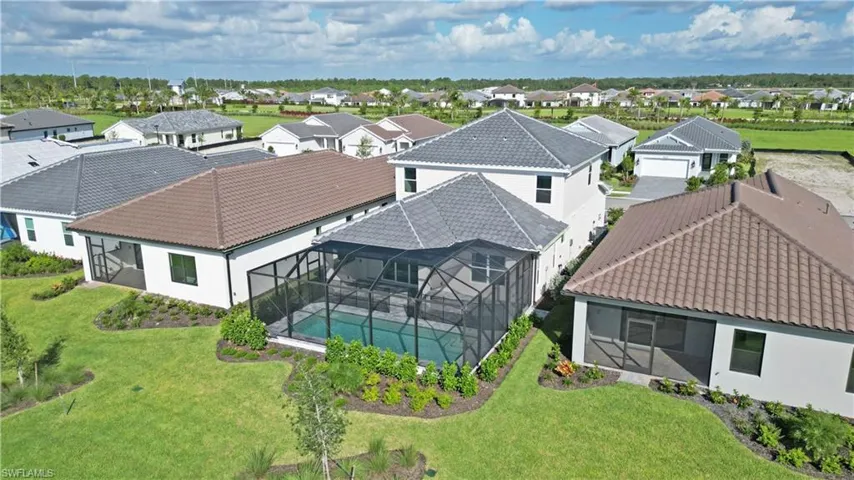 Aerial view of residential area
