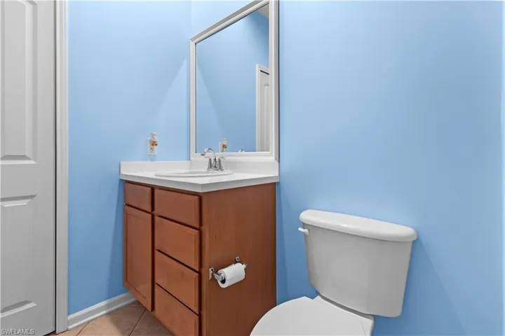 Guest bathroom features a tub/shower combo