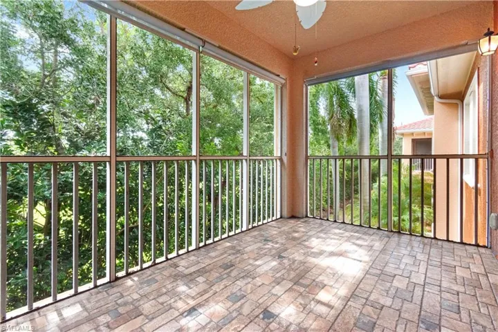 Screened balcony with custome shades