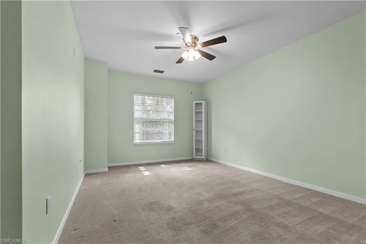 Freshly painted primary bedroom