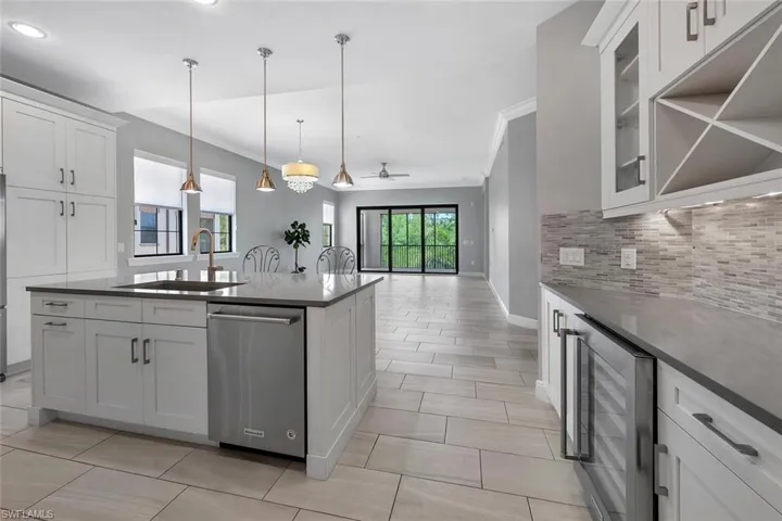 Floors are ALL white marble in every room. Photo of a similar unit to show layout