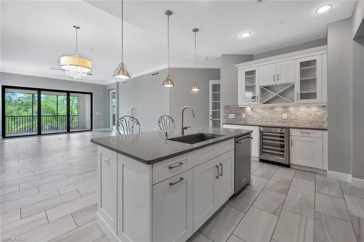 Floors are ALL white marble in every room. Photo of a similar unit to show layout