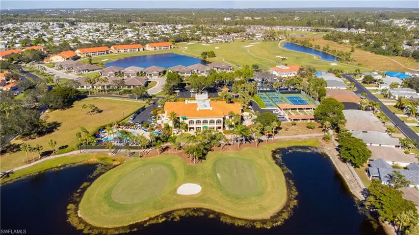 Expansive golf course property featuring multiple fairways and water features