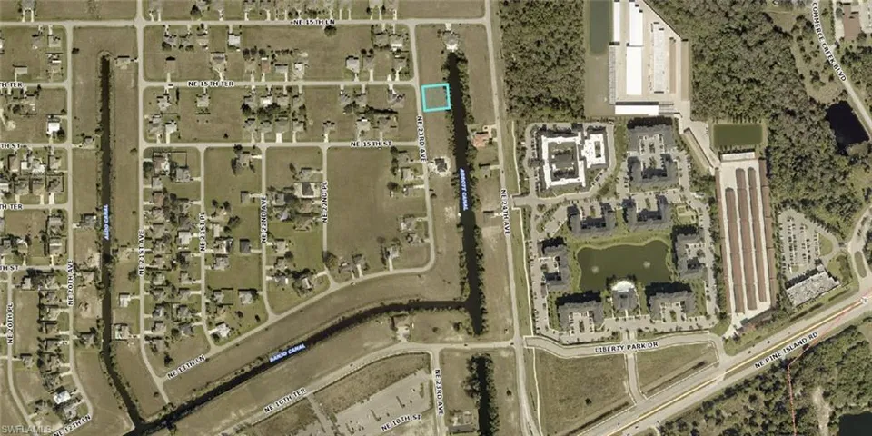 Aerial map of property and surrounding area