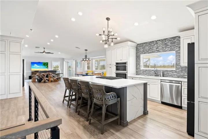 High-end kitchen with plenty of storage and room for food preparation.