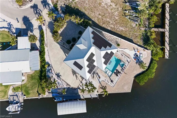 Aerial view of the home.
