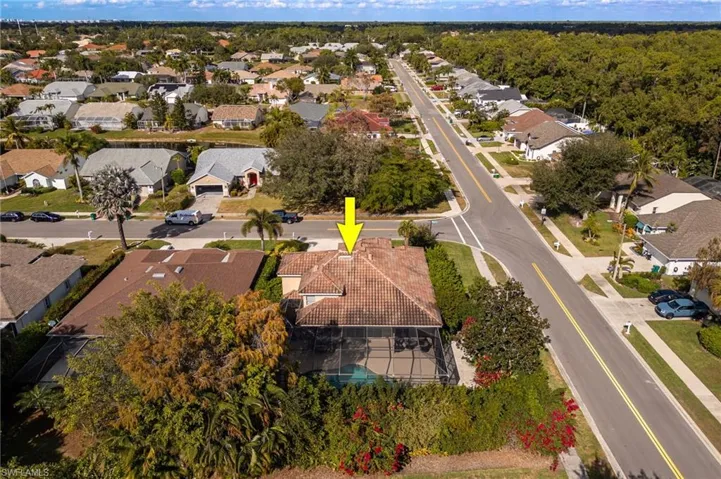 Aerial view of residential area
