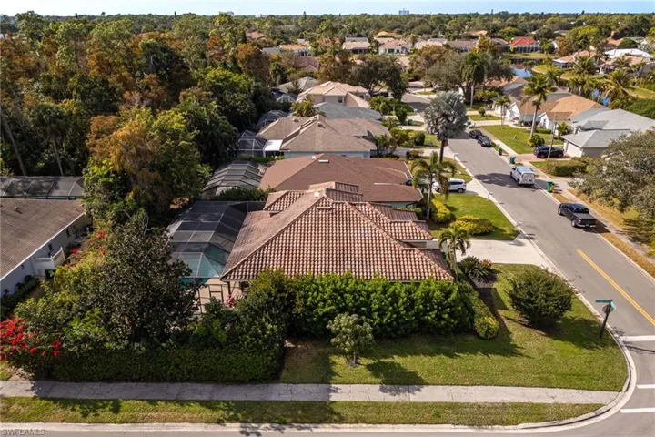 Aerial perspective of suburban area