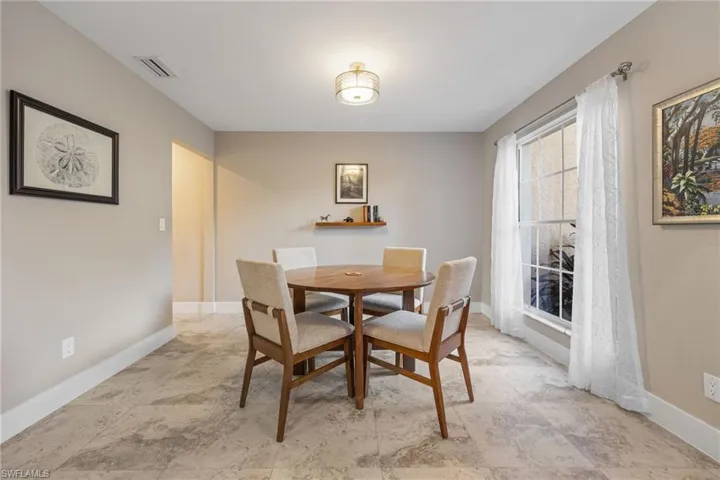 Dining area with baseboards