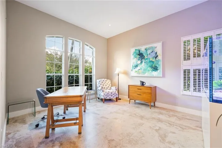 Office area with baseboards
