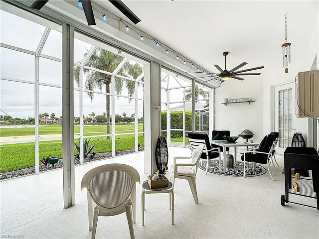 Back Lanai with matching modern ceiling fans
