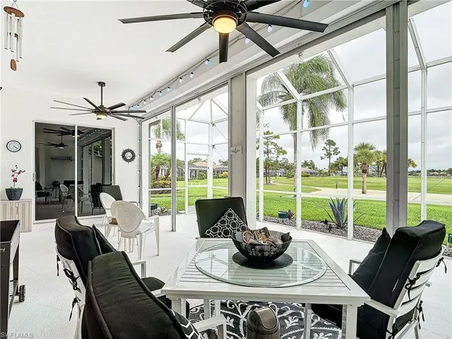 Back Lanai with modern ceiling fans