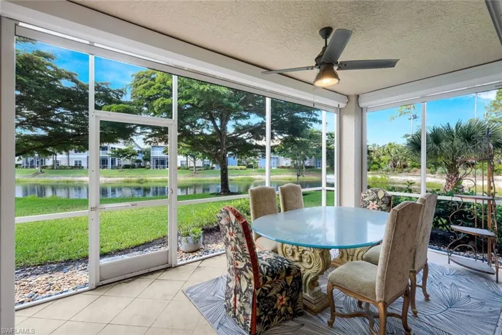 Wrap around water views from screened lanai. Electric hurricane screens were added.