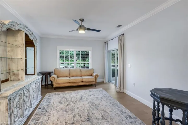 Spacious Den with private screened Lanai. Perfect for a Home Office, Gym, Media Room, or extra Guest room.