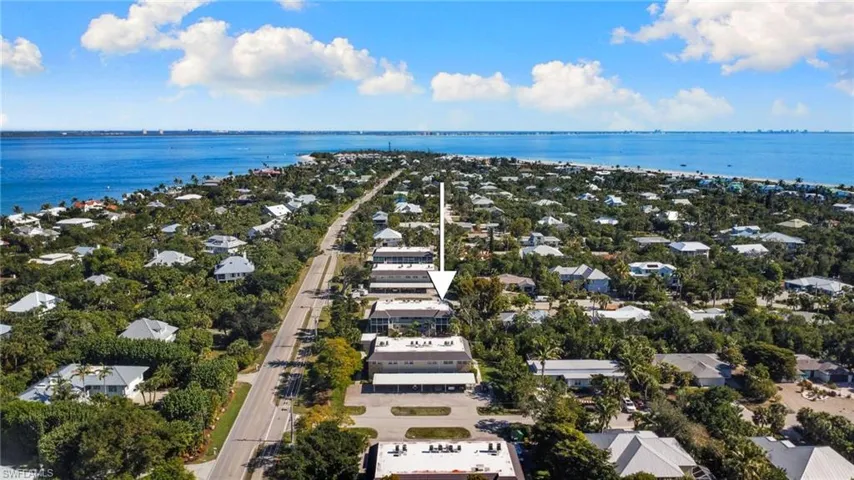 Bird's eye view of a large body of water