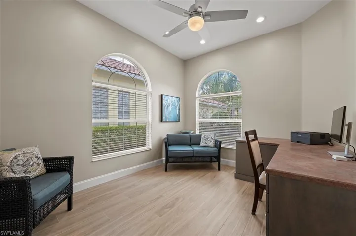 15402 Trevally Way Bonita Springs FL 34135 - Den/Study with additional lighting and updated ceiling fan