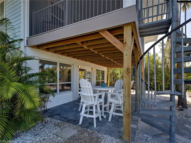 View of patio with outdoor dining space