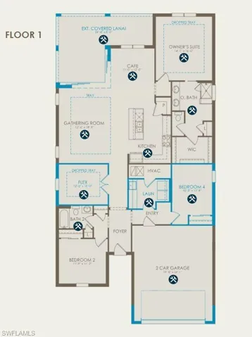 Floor plan with structural options selected