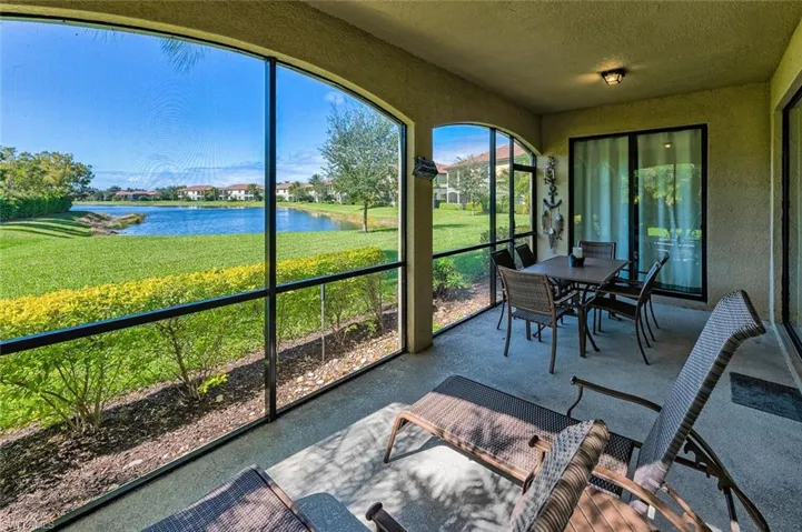 Screened lanai offering picturesque lake views