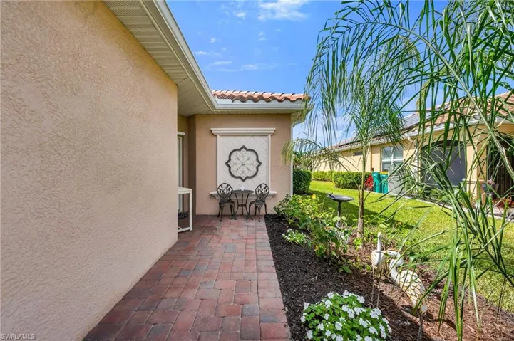 View of front entrance/patio area