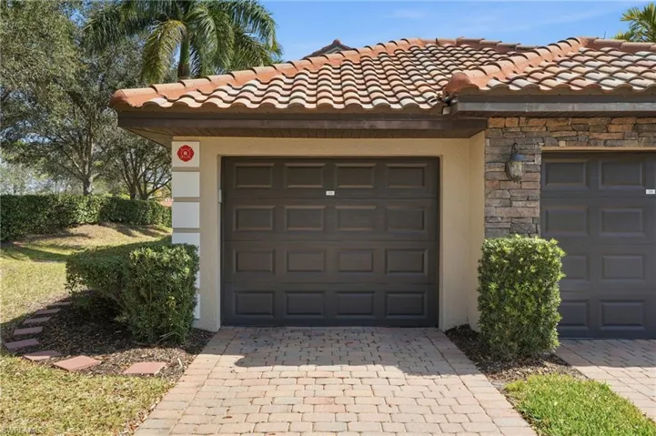 Garage with driveway
