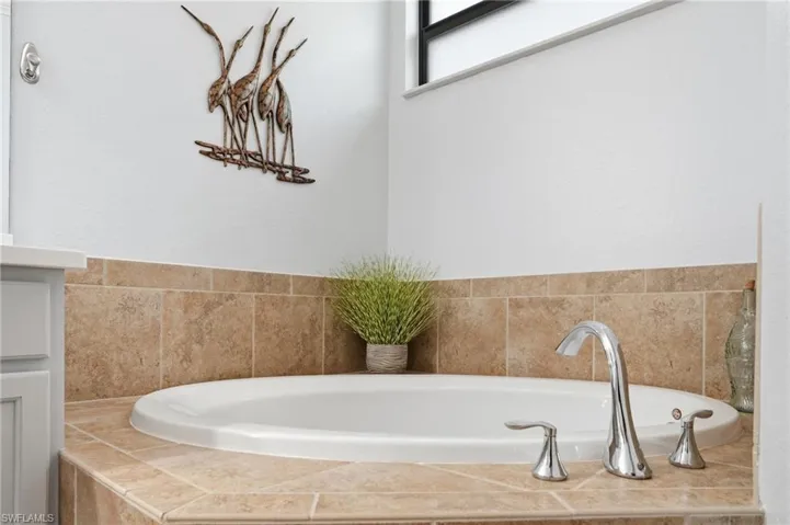 Bathroom with a garden tub