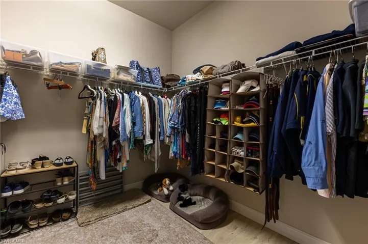 Spacious closet featuring hardwood / wood-style floors