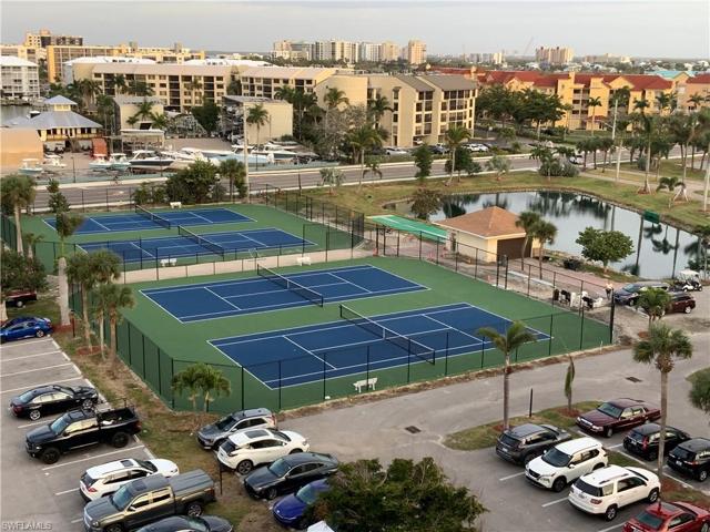 New  pickle ball and tennis courts now and pond