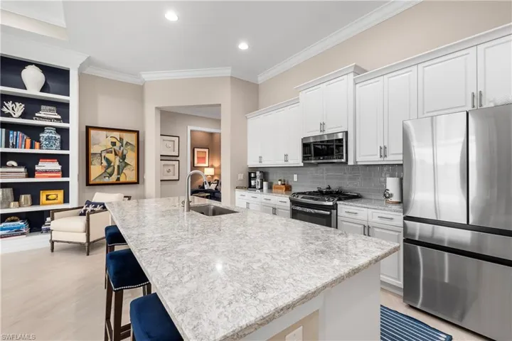 Quartz, stainless steel and glass back splash