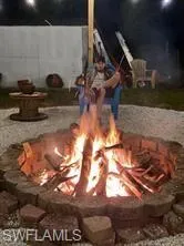 Detailed view of an outdoor fire pit